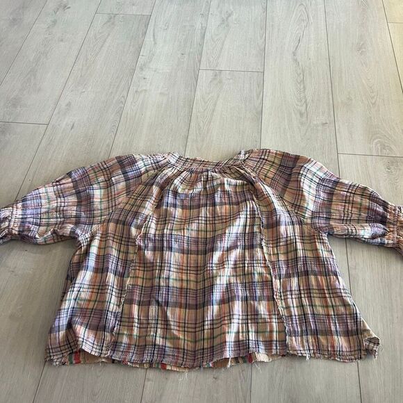 Free People Women's Lucy Cotton Button-Front Swing Blouse size S - Picture 6 of 9